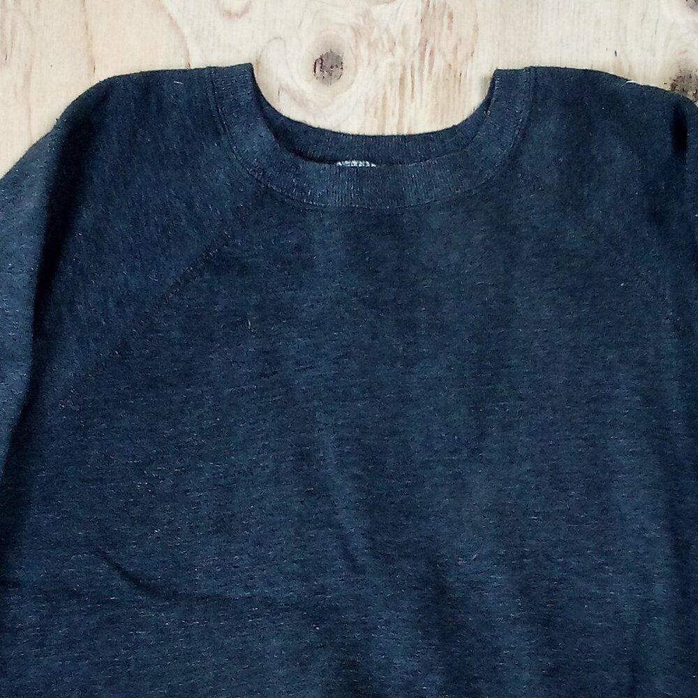 Vintage Tultex Blank Crewneck Sweatshirt Dark Heather Gray